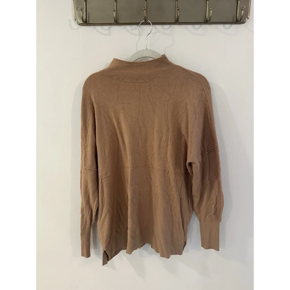 Mudpie S M L XL Sweater Mock Neck Tan Oversized